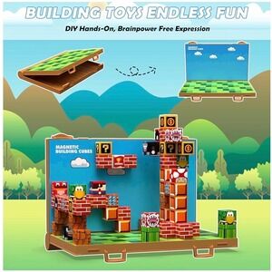 GaHoo Magnetic Building Cubes and Board | Pixel Art STEM Toy Set | NEW